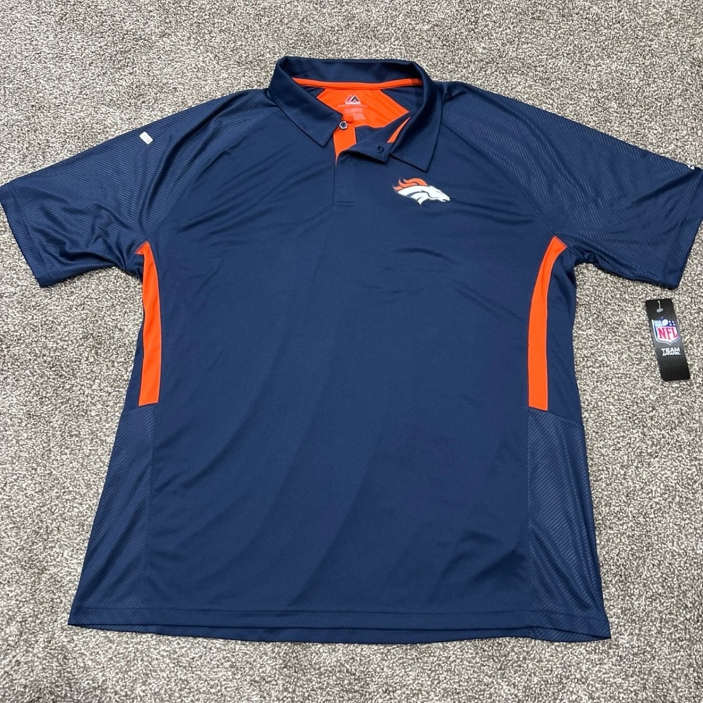 NWT Men’s Majestic Denver Broncos Polo Shirt